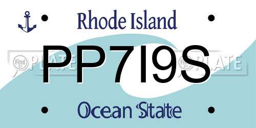 PP7I9S Rhode Island License Plate