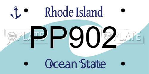 PP902 Rhode Island License Plate