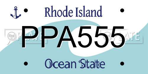 PPA555 Rhode Island License Plate