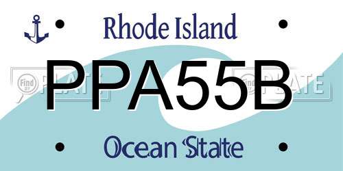 PPA55B Rhode Island License Plate