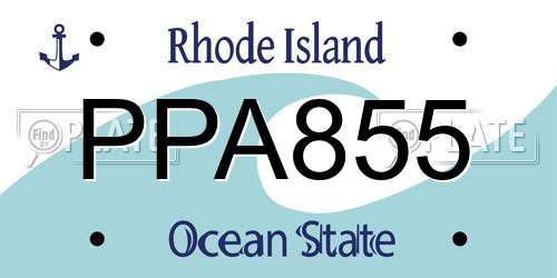 PPA855 Rhode Island License Plate
