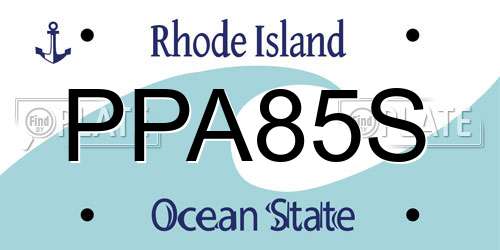 PPA85S Rhode Island License Plate