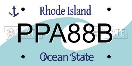 PPA88B Rhode Island License Plate
