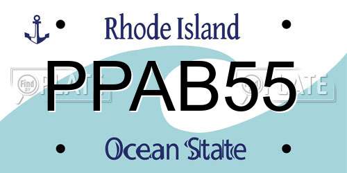 PPAB55 Rhode Island License Plate