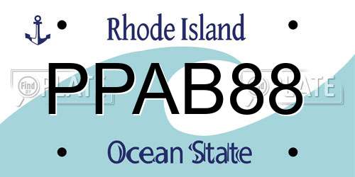 PPAB88 Rhode Island License Plate