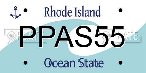 PPAS55 Rhode Island License Plate