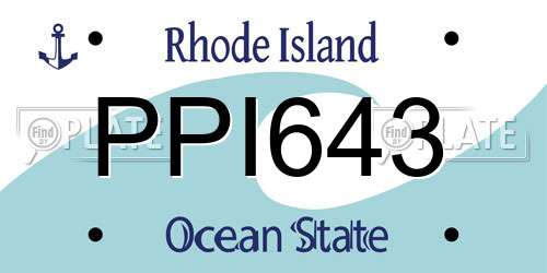 PPI643 Rhode Island License Plate