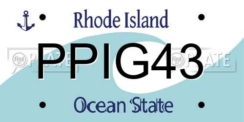 PPIG43 Rhode Island License Plate