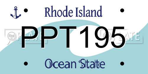 PPT195 Rhode Island License Plate
