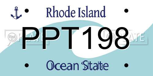 PPT198 Rhode Island License Plate