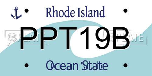 PPT19B Rhode Island License Plate