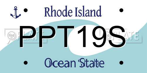 PPT19S Rhode Island License Plate
