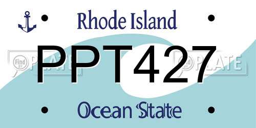 PPT427 Rhode Island License Plate