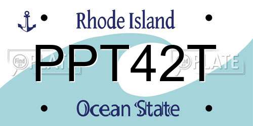 PPT42T Rhode Island License Plate