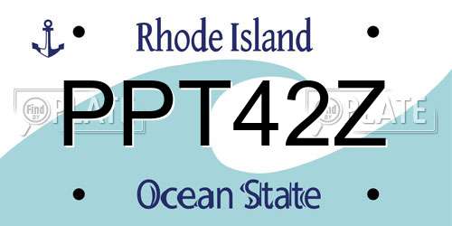 PPT42Z Rhode Island License Plate