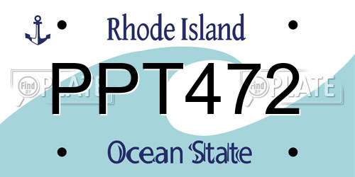 PPT472 Rhode Island License Plate