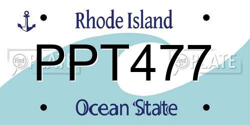 PPT477 Rhode Island License Plate
