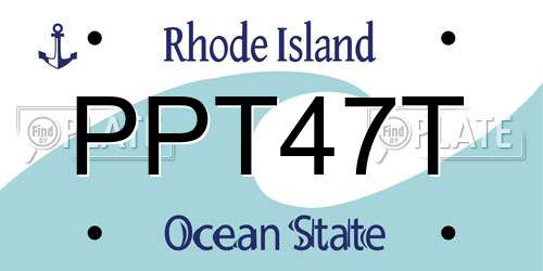 PPT47T Rhode Island License Plate