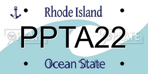 PPTA22 Rhode Island License Plate