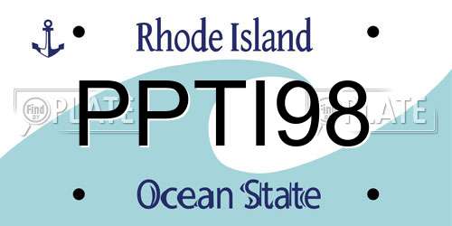 PPTI98 Rhode Island License Plate