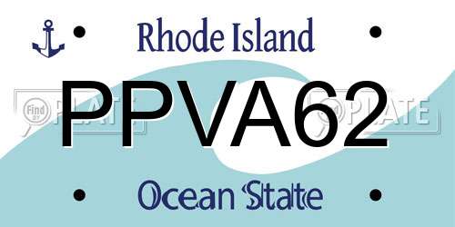PPVA62 Rhode Island License Plate