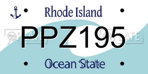 PPZ195 Rhode Island License Plate