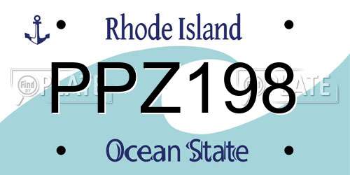 PPZ198 Rhode Island License Plate