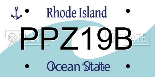 PPZ19B Rhode Island License Plate