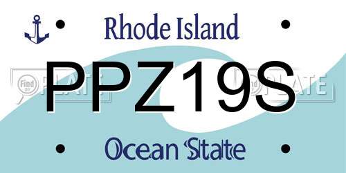 PPZ19S Rhode Island License Plate