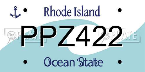 PPZ422 Rhode Island License Plate