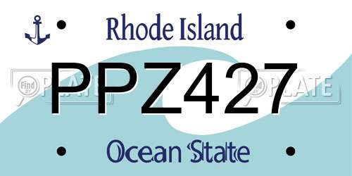 PPZ427 Rhode Island License Plate