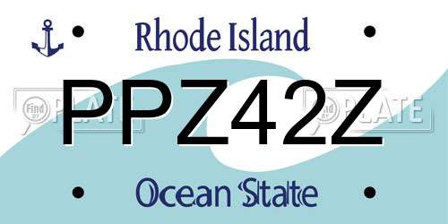 PPZ42Z Rhode Island License Plate
