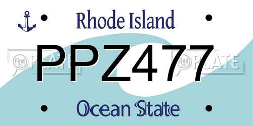 PPZ477 Rhode Island License Plate