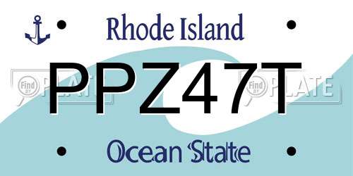 PPZ47T Rhode Island License Plate