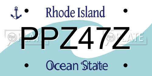PPZ47Z Rhode Island License Plate