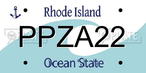 PPZA22 Rhode Island License Plate