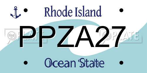 PPZA27 Rhode Island License Plate