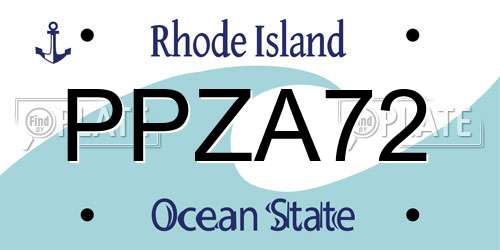 PPZA72 Rhode Island License Plate
