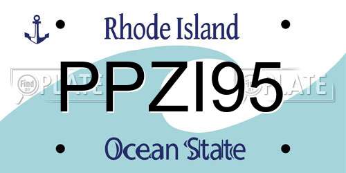 PPZI95 Rhode Island License Plate