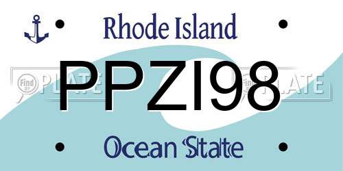 PPZI98 Rhode Island License Plate