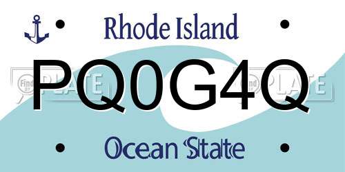 PQ0G4Q Rhode Island License Plate