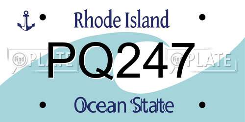PQ247 Rhode Island License Plate