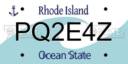 PQ2E4Z Rhode Island License Plate
