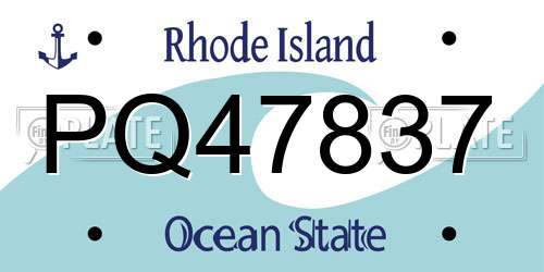 PQ47837 Rhode Island License Plate