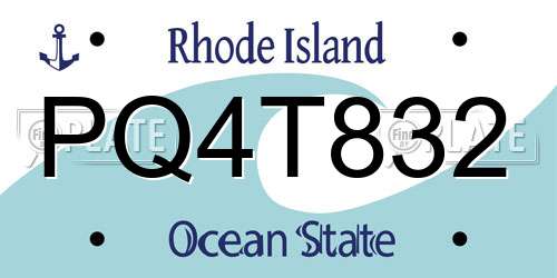 PQ4T832 Rhode Island License Plate
