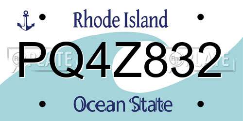 PQ4Z832 Rhode Island License Plate