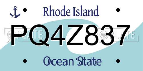 PQ4Z837 Rhode Island License Plate
