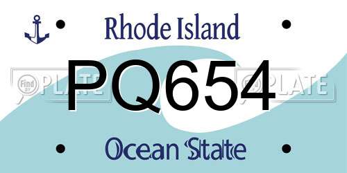 PQ654 Rhode Island License Plate