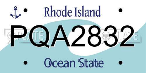 PQA2832 Rhode Island License Plate