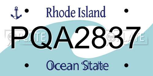 PQA2837 Rhode Island License Plate